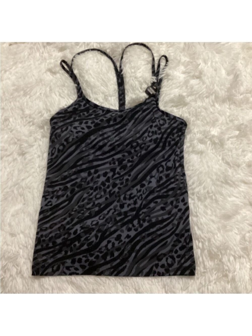 Pink Victorias Secret tank Woman’s XS animal,print gray black purplish blue